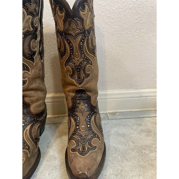 "Corral Women Style G1185 Brown & Dark Brown Embroidered Cowboy Boots 8" - Picture 12 of 16